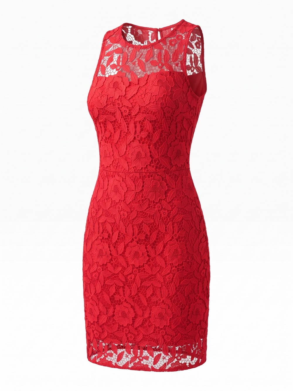 J.Crew Collection Red Lace Overlay Sheath Dress 00 EUC